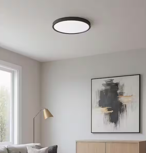 Black flush-mount ceiling fixture option